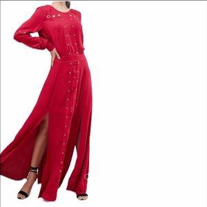 Finders Keepers | long sleeve red slit maxi dress